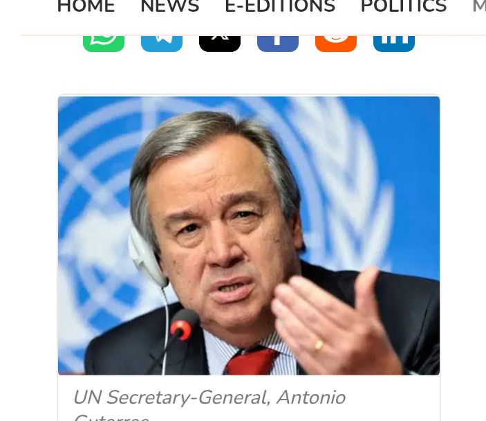 Hunger must not be weapon of war-UN chief