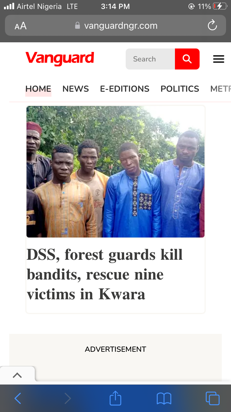 DSS, forest guards kill bandits, rescue nine victims in Kwara